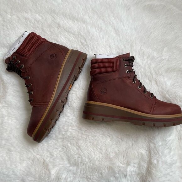 TIMBERLAND CERVINIA VALLEY Women’s Waterproof Mid Zip Boots Brown 8.5 - Picture 3 of 12